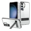 Funda para Samsung Galaxy S25 con soporte ultra transparente, anticaídas y soporte invisible integrado para Galaxy S24