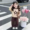 Conjunto de Ropa para Niña Primavera y Otoño 2026 Nueva Moda Infantil de Otoño Elegante Casual Sudadera Conjunto de Dos Piezas para Bebés Niñas