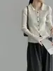 Em seguida, um toque de azul, suéter básico elegante de malha com gola, estilo coreano, para mulheres, blusa de manga comprida canelada versátil Y1544