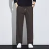 Estilo Old Money, pantalones casuales de lana de alta gama para hombre, versátiles, de corte holgado, resistentes a las arrugas y con pierna recta