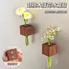 Madeira Maciça Criativo Suporte para Arranjo de Flores Ímã de Geladeira Ornamento Decorativo Tubo de Crescimento de Flores 3D Pequeno Vaso Adesivo Magnético Sem Rastreamento