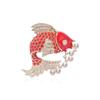 Broche de pez koi dorado estilo chino nicho alto sentido lleno de decoración de ropa para hombres y mujeres suerte año tras año