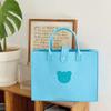 Bolsa de fieltro de oso rojo de dibujos animados para Internet, bolsa explosiva de gran capacidad, bolsa de mano linda, simple y de moda para mujer