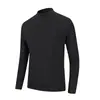 Camisa Base T-shirt Masculina De Rong Wei Yi Gola Semi-alta Manga Longa Moda Outono e Inverno Forrada com Lã Quente 280g Wei Yi Roupa Masculina
