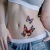 Adesivos de Tatuagem Estilo Europeu e Americano para Suprimento Transfronteiriço, Adesivos de Tatuagem de Borboleta Colorida, Adesivos de Tatuagem de Flores para Braço, Meio Braço, Cintura, Panturrilha
