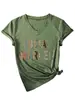 Trabajador Social Amazon eBay Sitio Independiente Moda Casual Camiseta de Manga Corta con Cuello en V para Mujer para Exportación