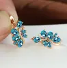 Pendientes populares transfronterizos de hoja de vid gota de agua con circón morado, venta al por mayor de pendientes de circón para banquetes transfronterizos de Oriente Medio
