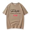 Camiseta de manga corta de algodón grueso de 220 g para hombre y mujer, de verano, holgada, de media manga, de talla grande, moderna, informal, con cuello redondo para estudiantes.