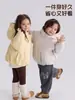 Rollo Grande Talla Ropa de Algodón para Niños 26 Invierno Nuevo Niños Niñas Estilo Coreano Color Sólido Dibujo Animado Osito Ropa de Algodón Sudadera con Capucha