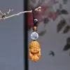 Colgante Llavero Animal del Zodíaco Tallado en Madera de Tuya Puesto Escénico Turístico Mercado Nocturno Juego Cultural Souvenir Decoración