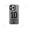 Camisa Retrô de Futebol Barcelona Nº 10 Capa para Celular Copa do Mundo Pintada com Tinta UV Apple 17Promax Capa Protetora Fosca