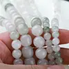 Jade natural de tianshan cuentas redondas cuentas de jade blanco dorado birmano material para collares de cuentas sueltas accesorios de joyería DIY cuentas