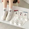 Meias Doces Japonesas Infantis para Primavera e Verão Meias de Desenho Animado Meias para Meninas Meia-panturrilha Malha Respirável Meias Infantis Meia-panturrilha