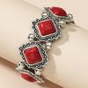 Pulsera elástica de aleación retro personalizada de estilo étnico transfronterizo europeo y americano, turquesa, para mujer, pulsera bohemia, joyería al por mayor