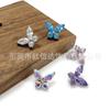 Aretes de Mariposa de Titanio F136 con Zircón Uña para Hueso de la Oreja Ojo de Caballo Aleación de Titanio G23 Joyería para Perforación Humana Uña para Labio Transfronterizo