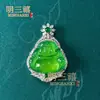 Colgante de Buda Sonriente de Calcedonia Blanca Natural Incrustada con Hielo Alto Verde Transparente Colgante de Buda Verde Imperial Comparable a Collar de Jadeíta
