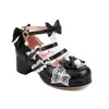 Nuevos Zapatos de Caramelo con Lazo de Encaje Zapatos de Estudiante Lolita Zapatos de Tacón Medio Grueso 30-48 Zapatos de Comercio Exterior