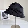 Sombrero de Cubo Plegado Ligero tipo Seda para Mujer Verano Delgado Tela Protectora Solar Sombrero de Color Sólido Sombrero de Cuenca Rizado Sombrero de Sol Tendencia
