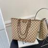Bolsa Tote Outono e Inverno Moda Feminina Padrão Xadrez 2026 Nova Grande Capacidade Bolsa de Ombro Transversal Estilo Coreano Estampada Bolsa para o Dia a Dia
