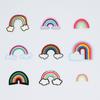 Junxian bonito arco-íris adesivos de pano Down jaqueta patch adesivos bordados adesivos de pano bordados etiqueta adesivos de roupas