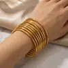 Comércio exterior Europa e Estados Unidos personalidade aço inoxidável 304 fio redondo 3mm anel liso sem boca de solda pulseira laminada integrada