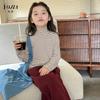 Camiseta Básica Yojia para Niñas Otoño e Invierno 2024 Nueva Versátil Top de Cuello Alto Medio Ropa para Niños Camiseta de Manga Larga Ropa de Invierno