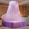 Mosquitero Redondo con Techo de Cúpula para Comercio Electrónico Transfronterizo Altura Aumentada Engrosado Estilo Europeo Encaje Floral Estilo Princesa Sin Instalación Mosquitero Venta al por Mayor