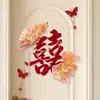 Decorações de casamento, incluindo caracteres "felicidade dupla" para portas, portas da sala de estar e portas do quarto; suprimentos para casamento.
