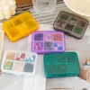 Caja de Medicamentos Portátil Transfronteriza de 6 Compartimentos, Caja de Empaque de Medicamentos Portátil Mini para Viajes de Negocios, Caja de Pastillas Transfronteriza
