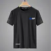 Camiseta de seda de hielo para hombre, cuello redondo, secado rápido, manga corta, fina y transpirable para verano, manga media, talla grande, top deportivo holgado moderno para hombre