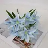 Flores de Lírio Artificiais para Decoração, Casamento e Decoração de Casa, Arranjo para Sala de Estar, Flores de Lírio com Toque Realista, Flores Artificiais
