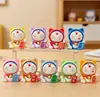 Muñeco de la Suerte Gato Doraemon Lleno de Fortuna Llavero DIY Adorno de Escritorio para Coche Figura Juguete de Moda Regalo