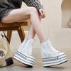 Zapatos de Mujer con Tacones Ultra Altos de 16 cm y Suela Gruesa, Zapatos Casuales de Lona de Moda Versátiles, Zapatos de Plataforma Nuevos para Primavera y Otoño 2026