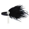Años 20 Gran Gatsby Vintage Tiara Negra de Plumas Pendientes Guantes Barra de Humo Collar de Perlas en stock