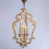 Lámpara Colgante Vintage Estilo Country Americano Francés de Madera Maciza con Acabado Deteriorado para Sala de Estar, Comedor, Dormitorio, Tienda de Ropa y Casa de Huéspedes