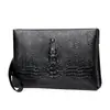 Bolso de Mano de Cuero Suave con Patrón de Cocodrilo Billetera de Negocios de Gran Capacidad para Hombre Bolso de Mano Largo Tipo Sobre para Hombre Bolso Social Juvenil