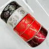 3.8cm Venta Caliente Transfronteriza Termoestable Estampado en Caliente Patrón Europeo Textura Agrietada Hecho a Mano DIY Cinta Lazo Accesorios para Cajas de Regalo