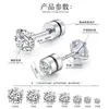 Brincos de moda de aço titânio transfronteiriços da Amazon com fio preto, agulha fina, aço inoxidável galvanizado, brincos de zircônia com quatro garras de diamante, atacado