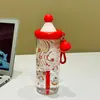Vaso de Agua para Niñas de Verano, Vaso Creativo de Dibujos Animados con Popote, Vaso de Plástico de Gran Capacidad con Separación de Té y Agua, Vaso Escolar para Estudiantes