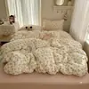 Conjunto de cama ins, de quatro peças, algodão puro, adequado para dormir sem roupas, inclui lençol com elástico e capa de edredom, algodão macio como nuvem, conjunto de três peças para dormitórios estudantis, adequado para beliches