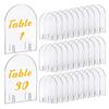 Suporte Quadrado Transparente Acrílico Personalizado Arco Semicírculo Cartão de Lugar DIY Digital Casamento Festa Cartão de Mesa
