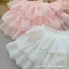 Punhos de Renda Plissada de Chiffon de Três Camadas Elástico Mangas de Suéter Vestido de Bebê Saia Tecido de Saia Estendida Acessórios Larga