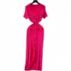 Vestido Largo Elegante de Pequeña Fragancia con Cuello en V y Mangas Cortas, Delgado, Moderno, Exportación Transfronteriza de Amazon Europeo y Americano