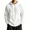 Jaqueta com capuz de malha waffle outono/inverno nova, europeia e americana, moletom com capuz casual de caimento solto e manga longa masculino, moletom masculino