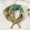 Pañuelo pequeño cuadrado de algodón y lino con borlas de 58 cm Protector de cuello Bufanda suave Pañuelo decorativo para la cabeza Pañuelo floral Retro Pequeño Fresco