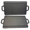 Sartén Parrilla Teppanyaki de Hierro Fundido para Uso en Casa y al Aire Libre, Parrilla Rectangular para Barbacoa para Bistec, Pulpo y Carne, Sartén Parrilla de Doble Cara para Uso con Gas