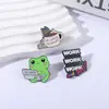 Insignia de Metal Humorística para el Lugar de Trabajo con Cita de Animal "Trabaja Hasta Morir" Broche con Lema Insignia de Rana Gato