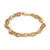 Nuevo acero inoxidable europeo y americano DIY joyería hecha a mano joyería ING estilo hombres chapado oro real 18k pulsera de acero inoxidable