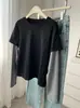 Impresionante y Hermosa Camiseta Rayada de Manga Larga Falsa Cepillada de Dos Piezas para Mujer, Top Versátil Casual de Cuello Redondo para Primavera y Otoño, Capa Base Adelgazante y Rejuvenecedora