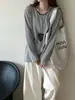 Camiseta Simples Color Block de Listras Grandes com Decote V e Manga Longa para Mulheres, Amiga da Pele, Confortável, Caimento Solto, Tamanho Grande, Blusa Pulôver Versátil Casual